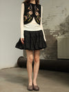 INTO THE EAST 25 Autumn/Winter Layered Short Skirt ITE-E1DGAW071BL21SK-HEI Black (E1DGAW070WT21SK)